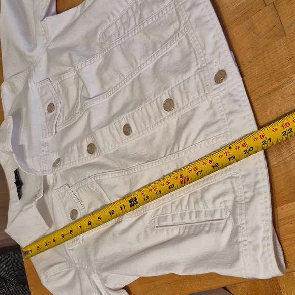 Talbots Petite White Jean Jacket 4 Pockets - Picture 7 of 11